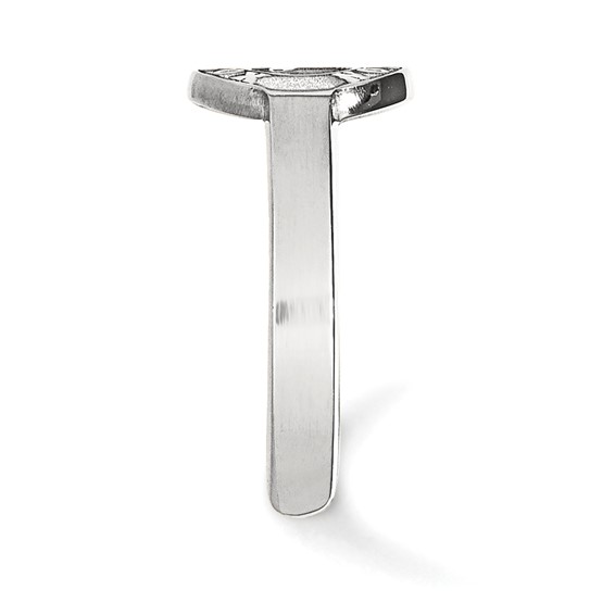 Sterling Silver Rhodium-plated MLB LogoArt Boston Red Sox Toe Ring