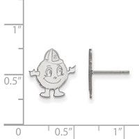 Sterling Silver Rhodium-plated LogoArt Syracuse University Mascot Small Post Earrings view 2