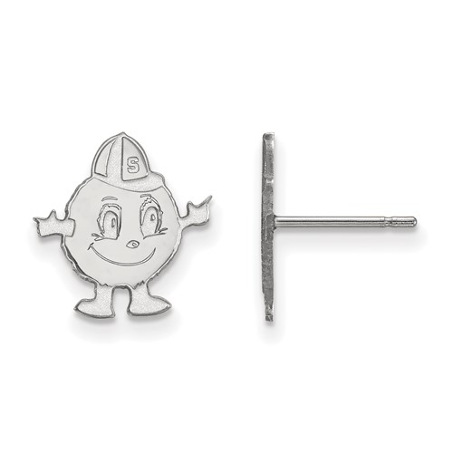 Sterling Silver Rhodium-plated LogoArt Syracuse University Mascot Small Post Earrings