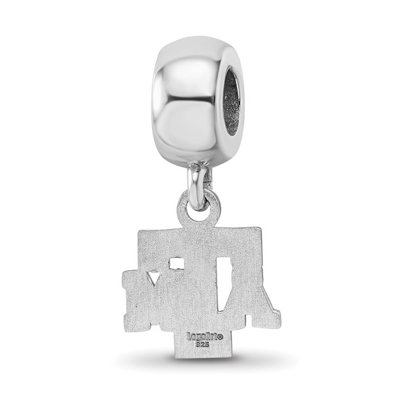 Sterling Silver Rhodium-plated LogoArt Texas A and M University T-A-M Extra Small Dangle Bead Charm