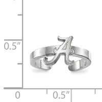 Sterling Silver Rhodium-plated LogoArt University of Alabama Toe Ring view 5