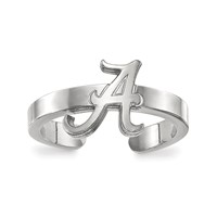 Sterling Silver Rhodium-plated LogoArt University of Alabama Toe Ring view 1