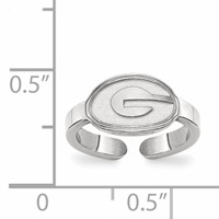 Sterling Silver Rhodium-plated LogoArt University of Georgia Letter G Toe Ring view 5