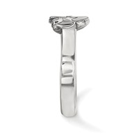 Sterling Silver Rhodium-plated LogoArt University of Iowa Hawk Toe Ring view 3
