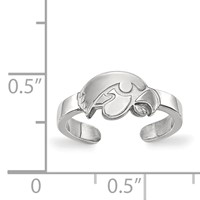 Sterling Silver Rhodium-plated LogoArt University of Iowa Hawk Toe Ring view 5