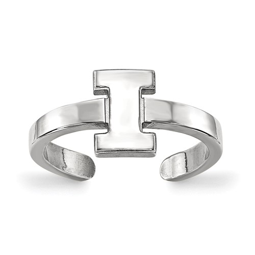 Sterling Silver Rhodium-plated LogoArt University of Illinois Letter I Toe Ring