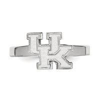 Sterling Silver Rhodium-plated LogoArt University of Kentucky U-k Toe Ring view 4