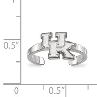 Sterling Silver Rhodium-plated LogoArt University of Kentucky U-k Toe Ring view 5