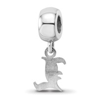 Sterling Silver Rhodium-plated LogoArt University of Louisville Letter L Extra Small Dangle Bead Charm view 5