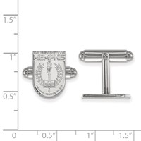 Sterling Silver Rhodium-plated LogoArt University of Memphis Crest Cuff Links view 2