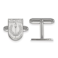 Sterling Silver Rhodium-plated LogoArt University of Memphis Crest Cuff Links view 1