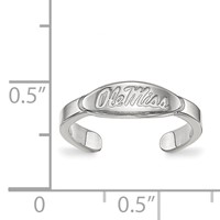 Sterling Silver Rhodium-plated LogoArt University of Mississippi Ole Miss Toe Ring view 5