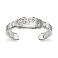 Sterling Silver Rhodium-plated LogoArt University of Mississippi Ole Miss Toe Ring view 1