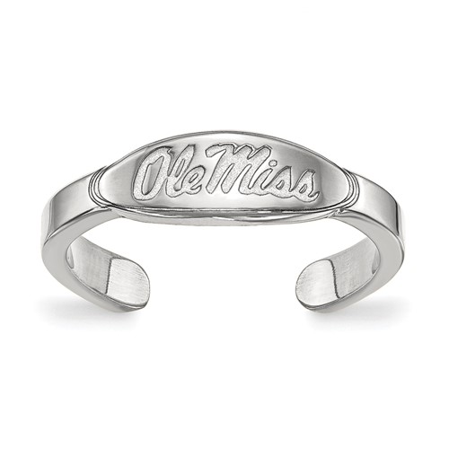 Sterling Silver Rhodium-plated LogoArt University of Mississippi Ole Miss Toe Ring