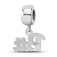 Sterling Silver Rhodium-plated LogoArt University of Pittsburgh Extra Small Dangle Bead Charm view 5