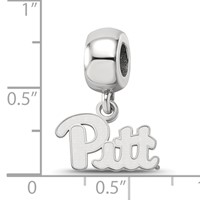 Sterling Silver Rhodium-plated LogoArt University of Pittsburgh Extra Small Dangle Bead Charm view 4