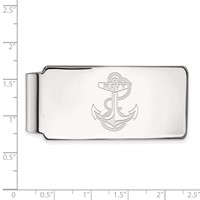 Sterling Silver Rhodium-plated LogoArt US Naval Academy Anchor Money Clip view 2
