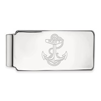 Sterling Silver Rhodium-plated LogoArt US Naval Academy Anchor Money Clip view 1