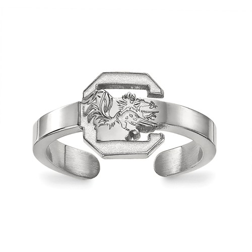 Sterling Silver Rhodium-plated LogoArt University of South Carolina Toe Ring