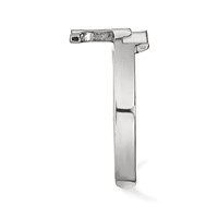 Sterling Silver Rhodium-plated LogoArt University of Tennessee Letter T Toe Ring view 3
