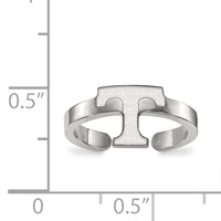 Sterling Silver Rhodium-plated LogoArt University of Tennessee Letter T Toe Ring view 5