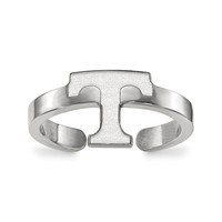 Sterling Silver Rhodium-plated LogoArt University of Tennessee Letter T Toe Ring view 1