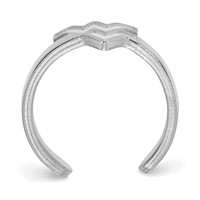 Sterling Silver Rhodium-plated LogoArt West Virginia University W-v Toe Ring view 2