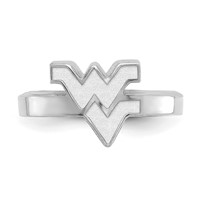 Sterling Silver Rhodium-plated LogoArt West Virginia University W-v Toe Ring view 4