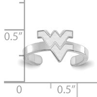 Sterling Silver Rhodium-plated LogoArt West Virginia University W-v Toe Ring view 5