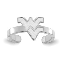 Sterling Silver Rhodium-plated LogoArt West Virginia University W-v Toe Ring view 1