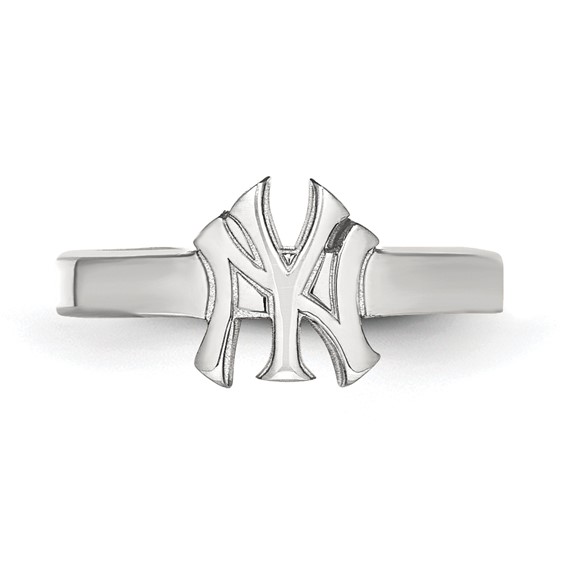 Sterling Silver Rhodium Plated Major League Baseball LogoArt New York Yankees N-Y Toe Ring