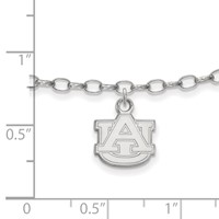 Sterling Silver Rhodium-plated LogoArt Auburn University 9 Inch Anklet view 2