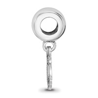 Sterling Silver Rhodium-plated Nhl LogoArt Chicago Blackhawks Extra Small Dangle Bead view 2