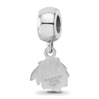 Sterling Silver Rhodium-plated Nhl LogoArt Chicago Blackhawks Extra Small Dangle Bead view 5