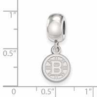 Sterling Silver Rhodium-plated Nhl LogoArt Boston Bruins Dangle Bead view 4