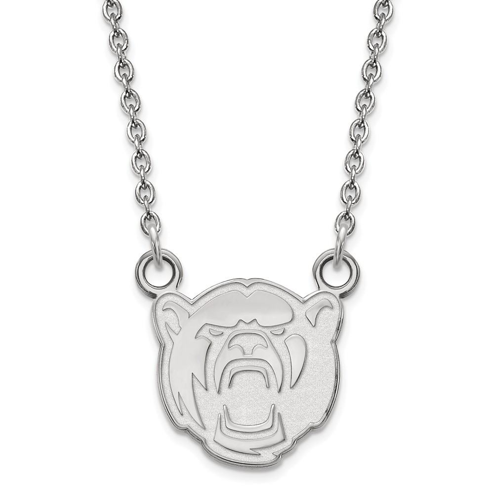 Sterling Silver Rhodium-plated LogoArt Baylor University Small Pendant Necklace - 18in