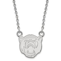 Sterling Silver Rhodium-plated LogoArt Baylor University Small Pendant Necklace - 18in view 1