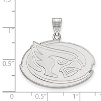 Sterling Silver Rhodium-plated LogoArt Iowa State University Cardinal Large Pendant view 2