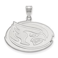 Sterling Silver Rhodium-plated LogoArt Iowa State University Cardinal Large Pendant view 1