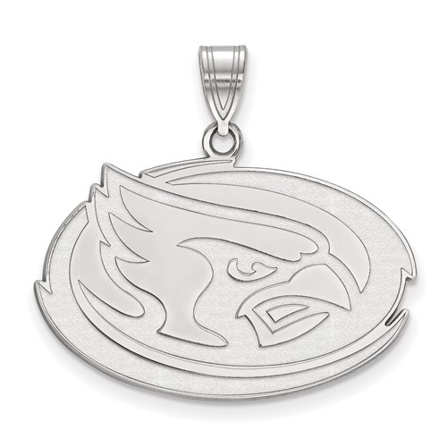 Sterling Silver Rhodium-plated LogoArt Iowa State University Cardinal Large Pendant