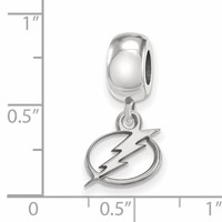 Sterling Silver Rhodium-plated Nhl LogoArt Tampa Bay Lightning Extra Small Dangle Bead Charm view 3