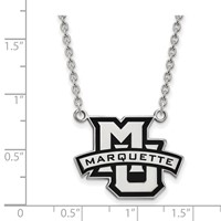 Sterling Silver Rhodium-plated LogoArt Marquette University Large Enameled Pendant Necklace, 18" view 2