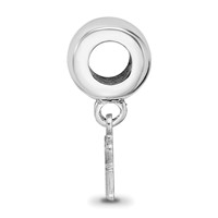 Sterling Silver Rhodium-plated Logo Art Old Dominion University O-d-u Extra Small Dangle Bead Charm view 2