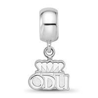 Sterling Silver Rhodium-plated Logo Art Old Dominion University O-d-u Extra Small Dangle Bead Charm view 4