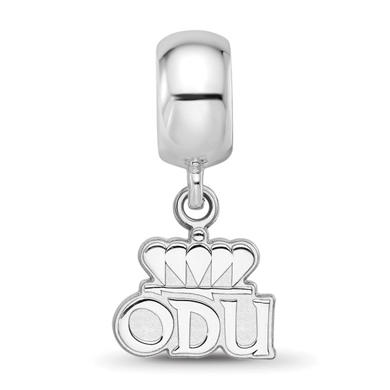 Sterling Silver Rhodium-plated Logo Art Old Dominion University O-D-U Extra Small Dangle Bead Charm
