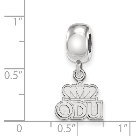 Sterling Silver Rhodium-plated Logo Art Old Dominion University O-D-U Extra Small Dangle Bead Charm