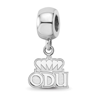 Sterling Silver Rhodium-plated Logo Art Old Dominion University O-D-U Extra Small Dangle Bead Charm
