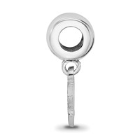 Sterling Silver Rhodium-plated Nhl LogoArt Pittsburgh Penguins Extra Small Dangle Bead Charm view 2