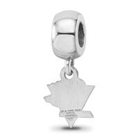Sterling Silver Rhodium-plated Nhl LogoArt Pittsburgh Penguins Extra Small Dangle Bead Charm view 5