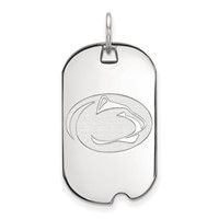 Sterling Silver Rhodium-plated LogoArt Penn State University Lion Small Dog Tag Pendant view 1